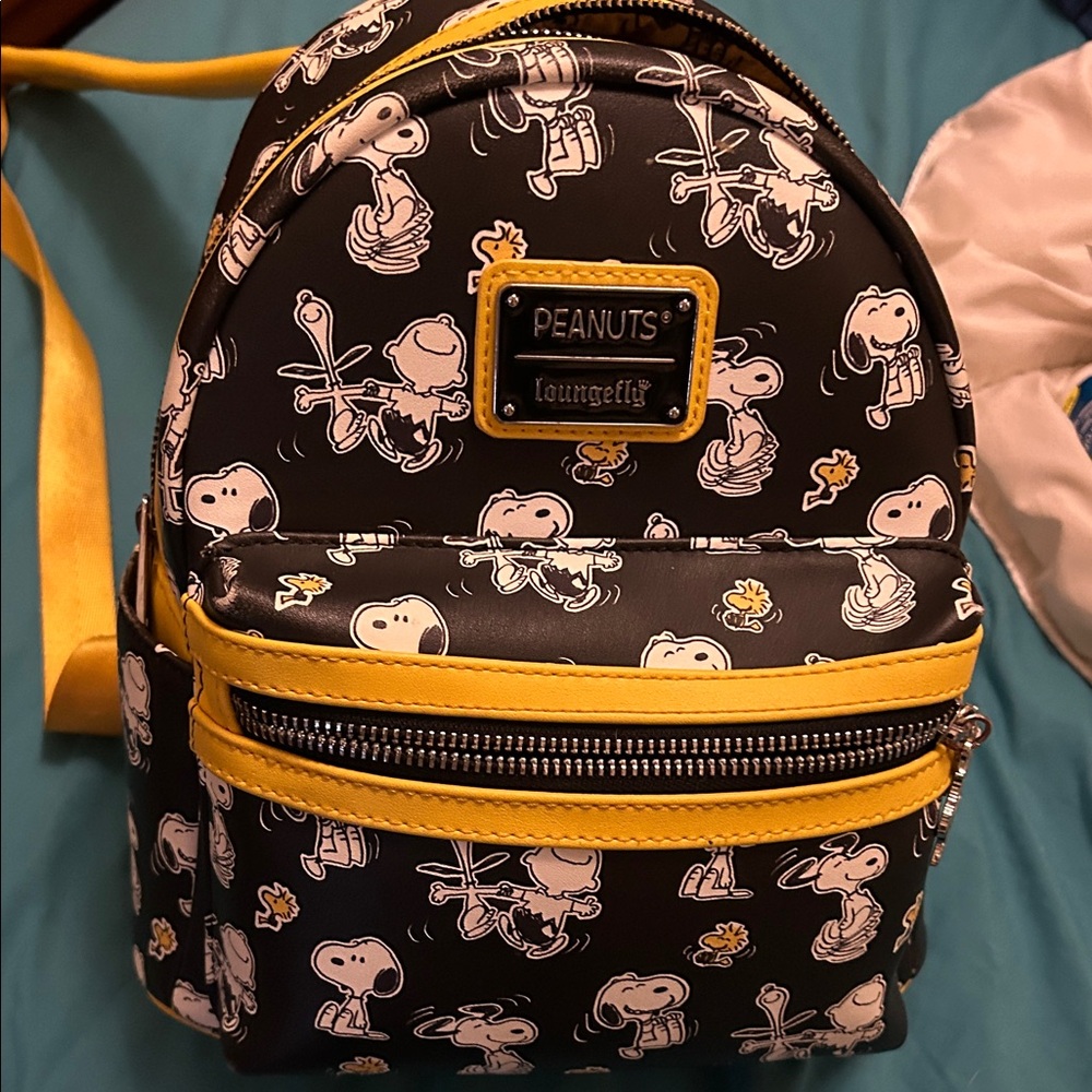 Loungefly Peanuts Black and Yellow Kids Backpack